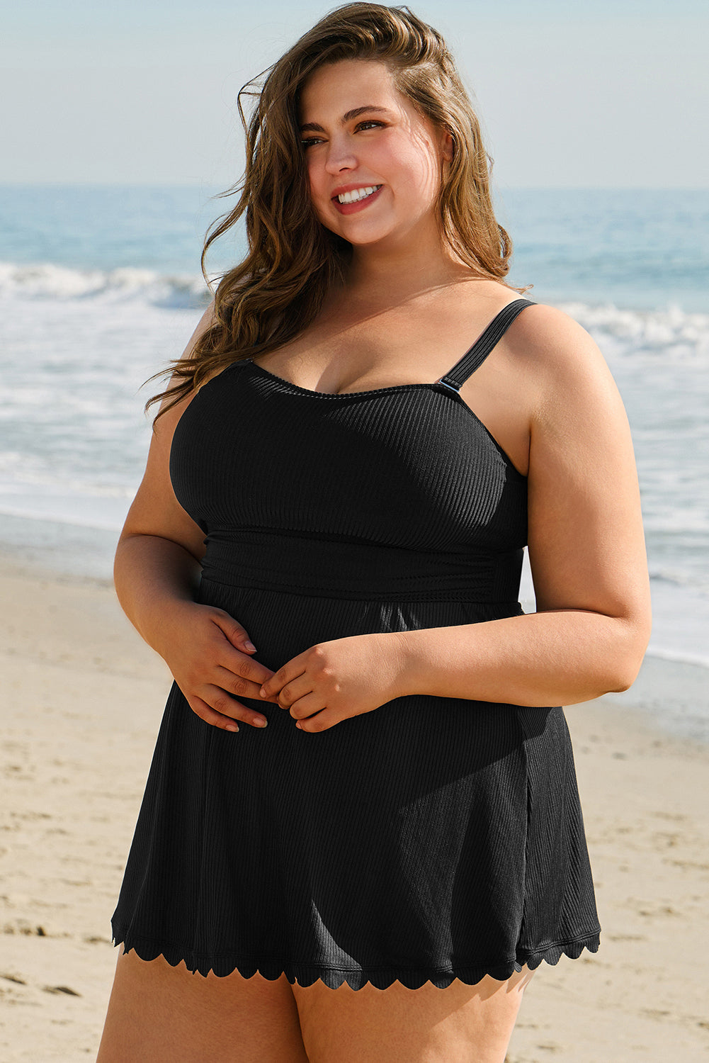 Black Knotted Plus Swimsuit