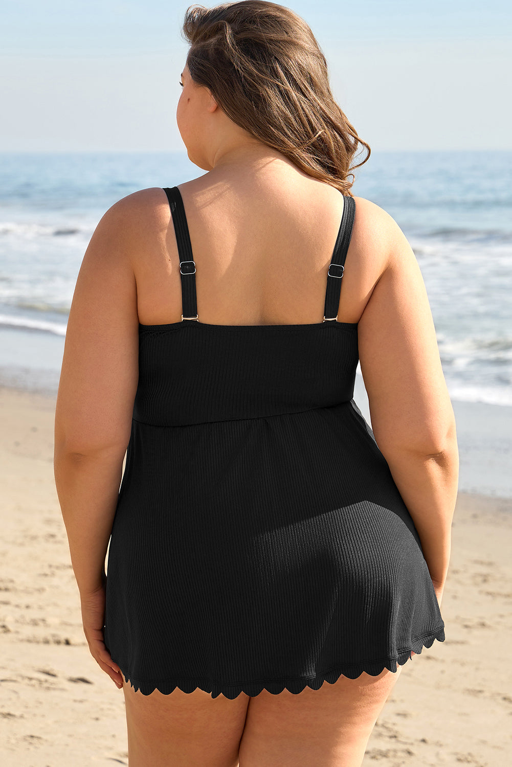 Black Knotted Plus Swimsuit