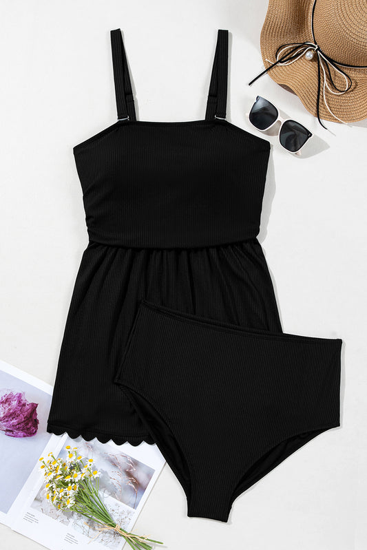 Black Knotted Plus Swimsuit
