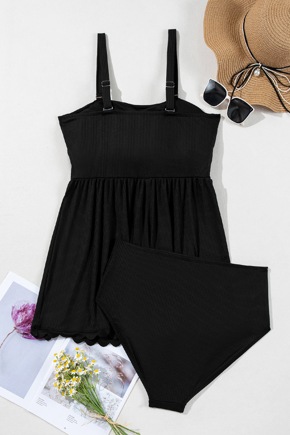 Black Knotted Plus Swimsuit