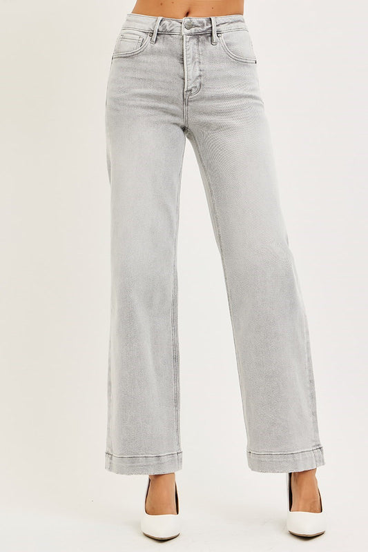 Light Grey Ankle Wide Jeans