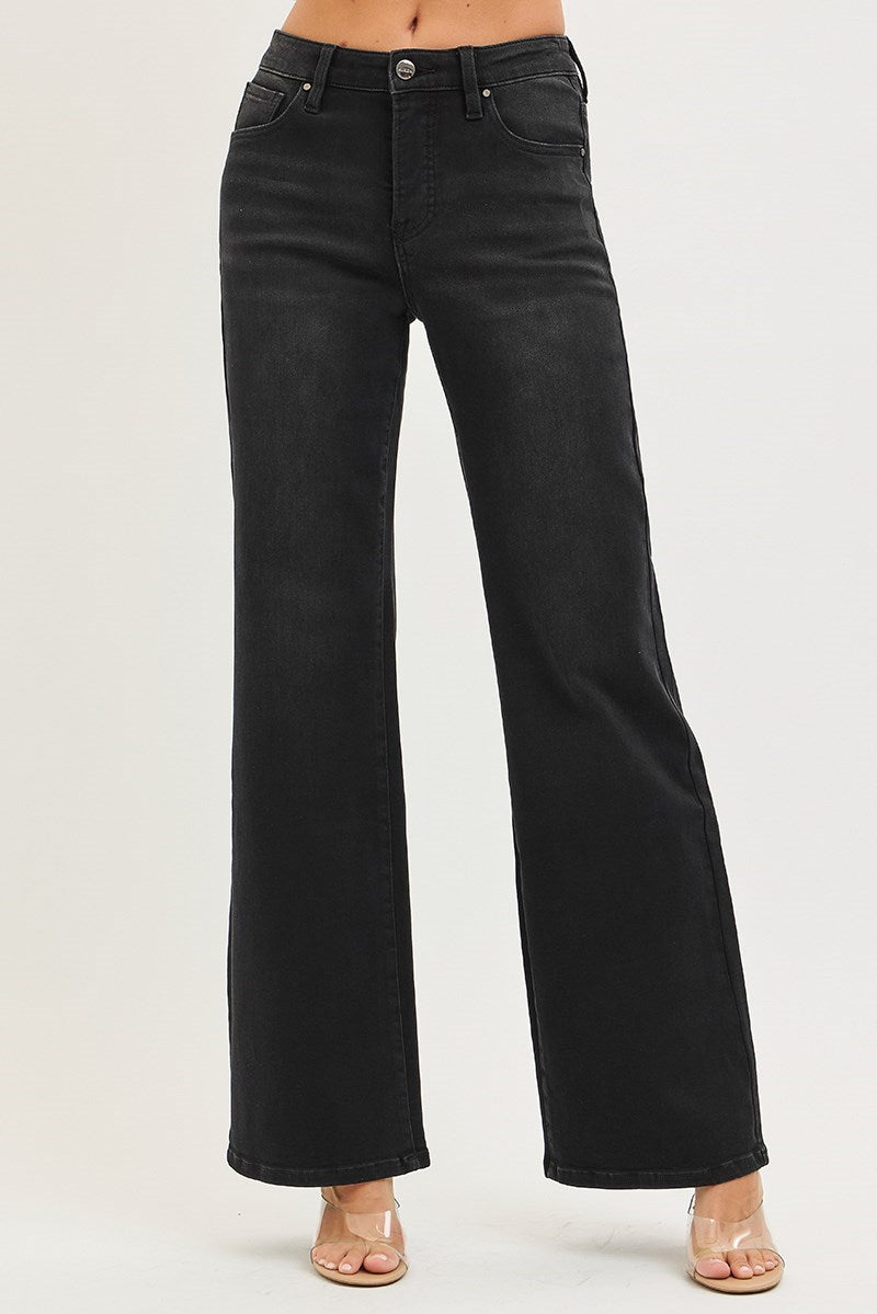 Risen Black HR Wide Jeans