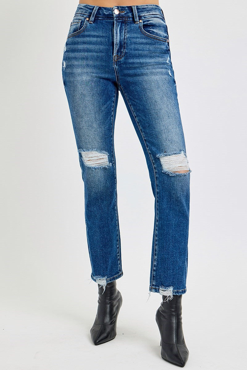 Risen HR Crop Straight Jeans