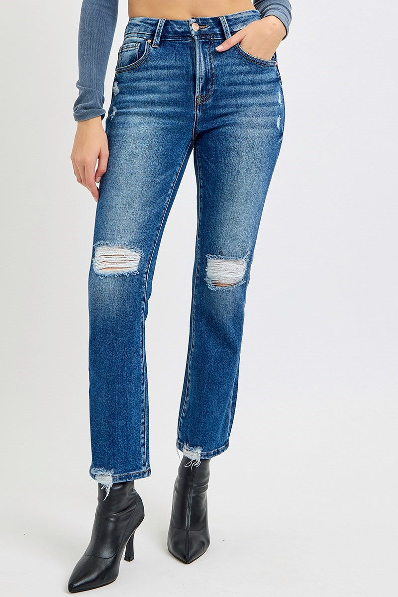 Risen HR Crop Straight Jeans