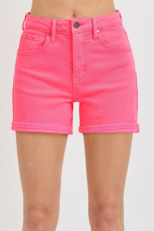 Risen Pink High Rise Shorts