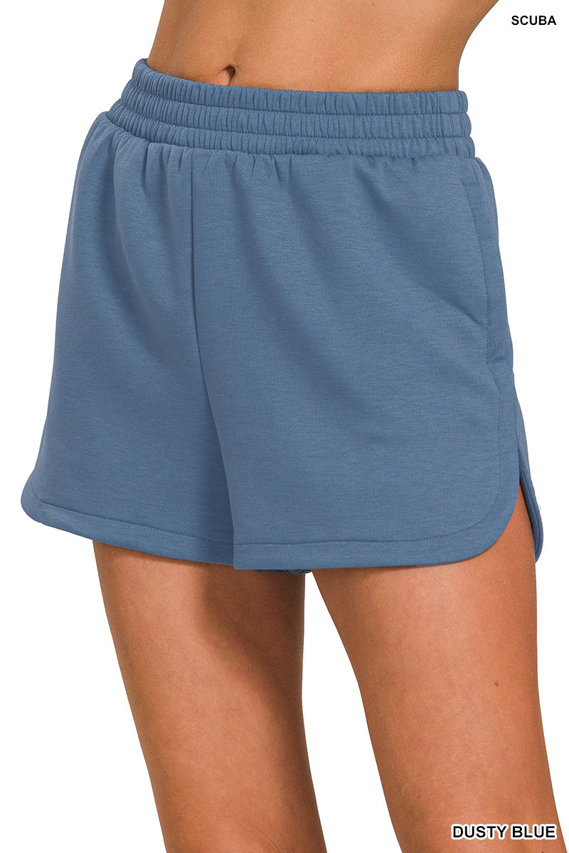 Scuba Elastic Waistline Shorts