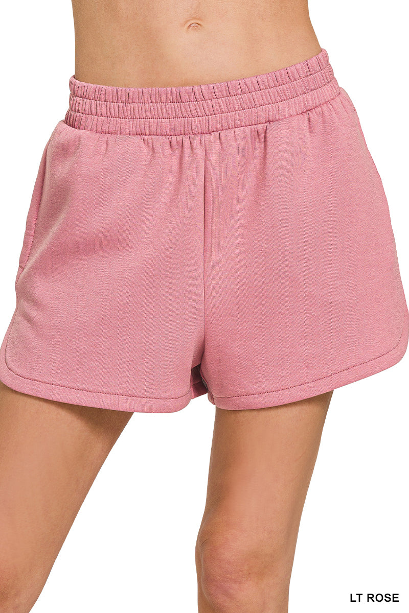 Scuba Elastic Waistline Shorts