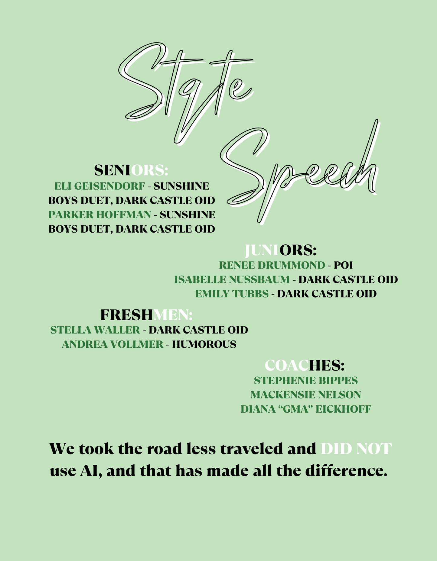 Sacred Heart State Speech