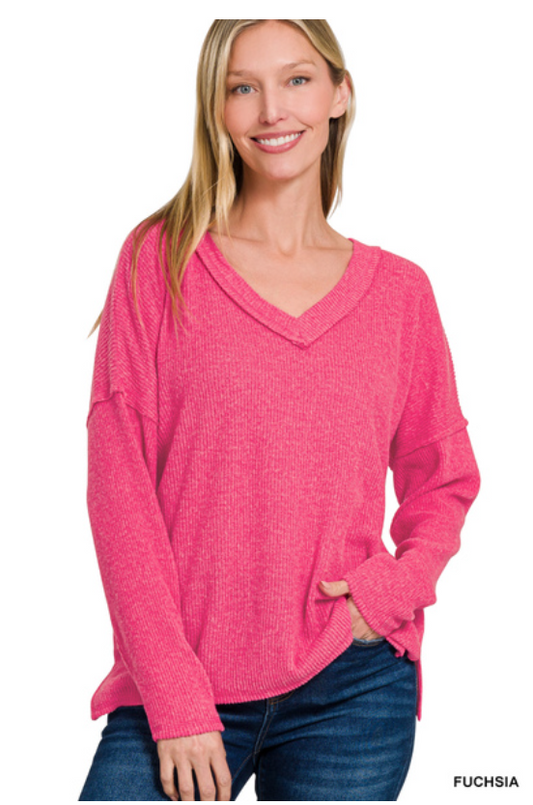 V-neck drop shoulder