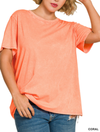 Washed Short Sleeve Top