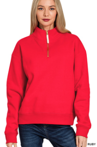 Fleece Half Zip Sweatshirt