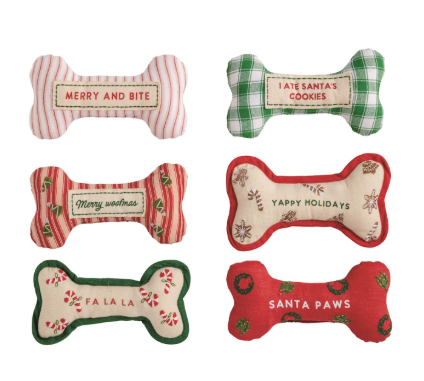 Embroidered Dog Bone Toys
