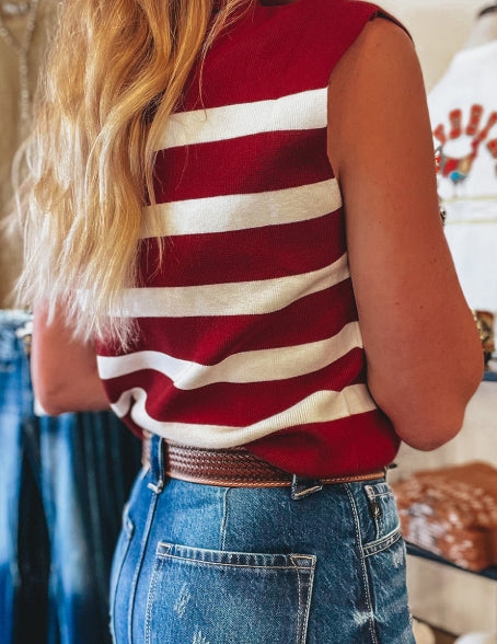 Stripe Collared Sweater Vest