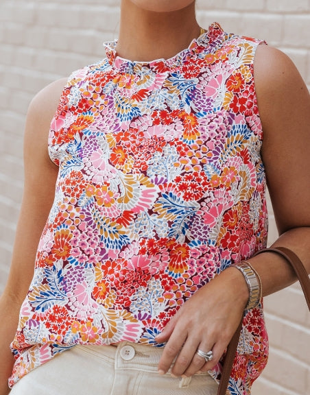 Multicolor Floral Print Relaxed Tank Top
