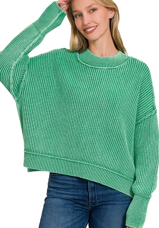 Kelly Green cropped sweater