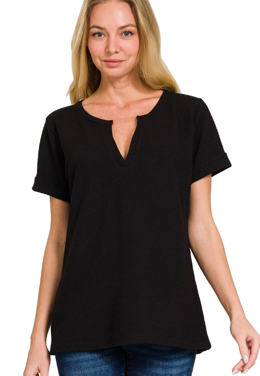 Black waffle top