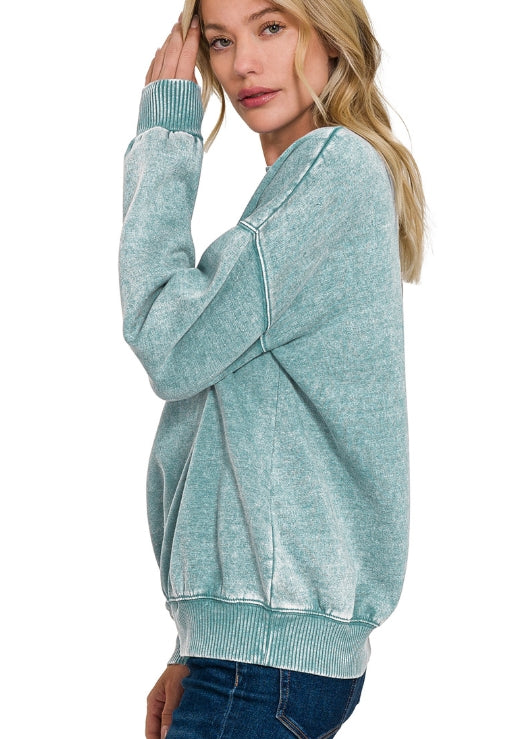 Ash Blue Acid Wash Pullover
