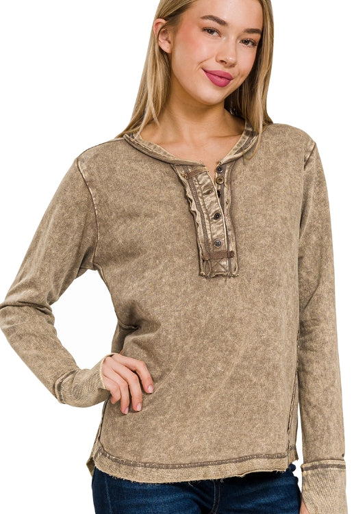 Mocha Thumb Hole Long Sleeve