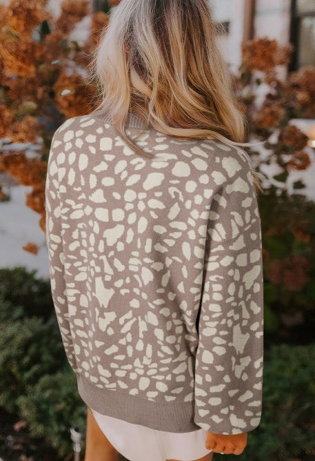 Grey Leopard print sweater
