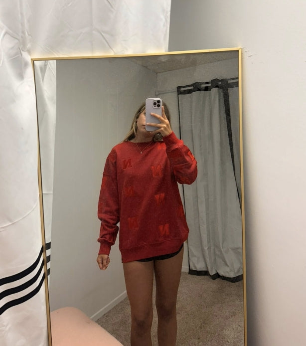 Embroidered Husker N Crewneck