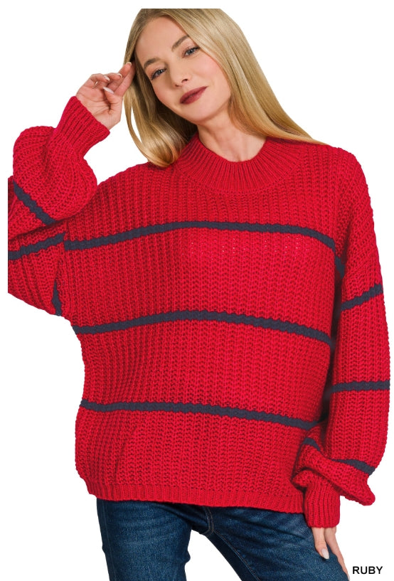 Oversize stripped sweater