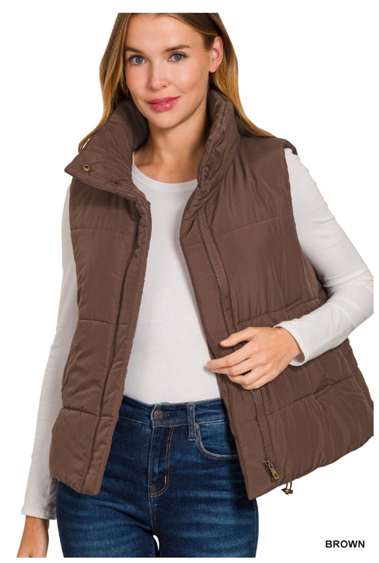High Neck Puffer Vest