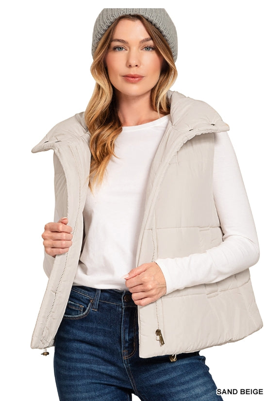 High Neck Puffer Vest