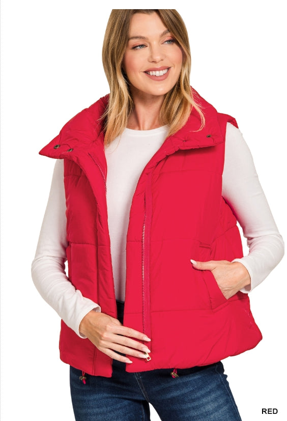 High Neck Puffer Vest
