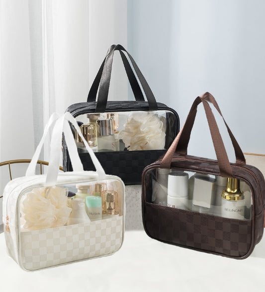 Checkered Pattern Clear Bag