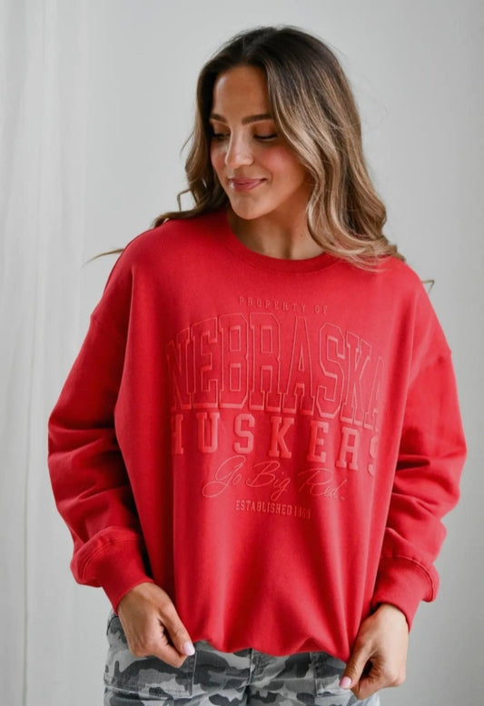 Husker Puff Print Sweatshirt