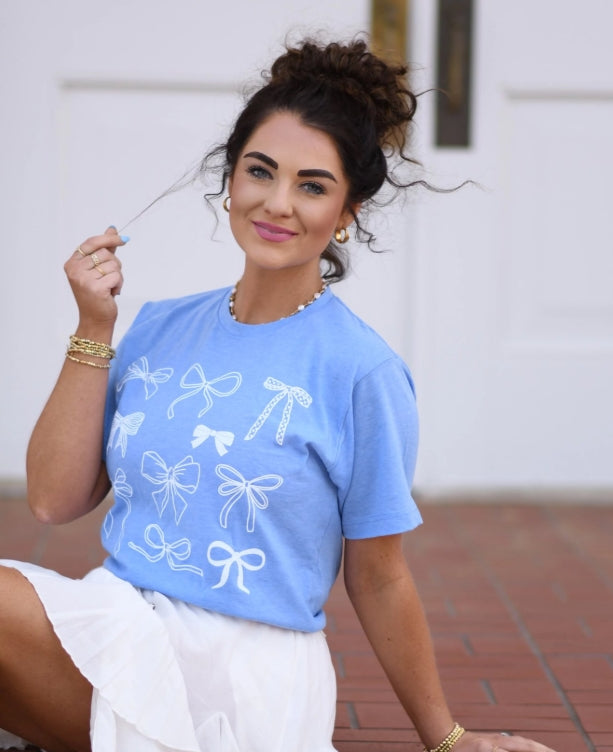 Blue Bow Tee