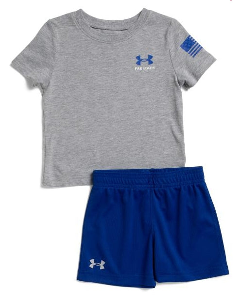 UNDER ARMOUR Infant Boys 2pc Freedom Flag Tee And Shorts Set