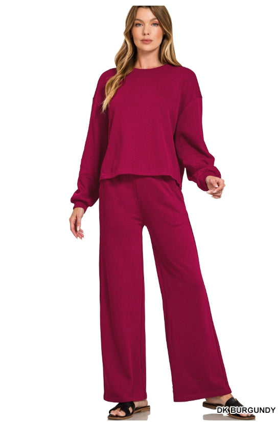 French Rib Pullover and Pants Set