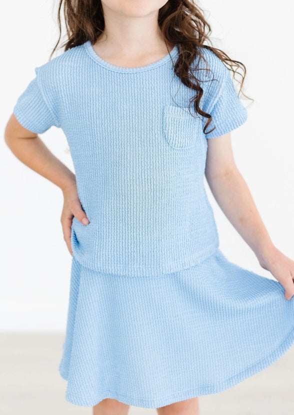 Sky Blue Scrunchy Pocket Tee