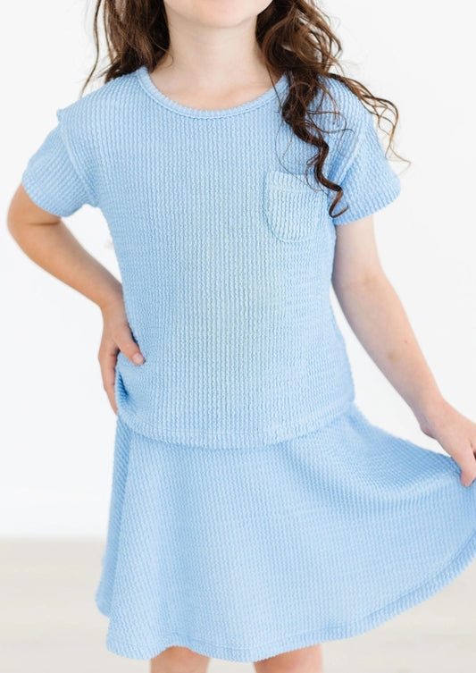 Sky Blue Scrunchy Pocket Tee