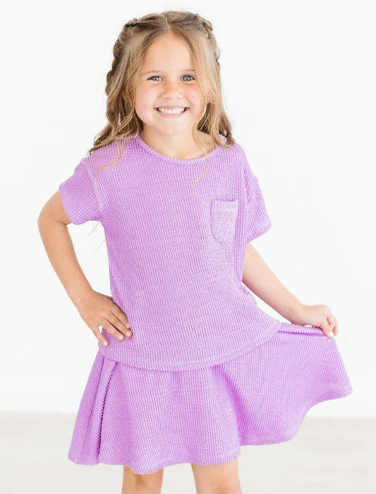Bright Lilac Scrunchy Pocket Tee