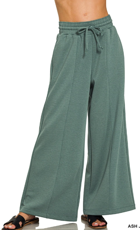 Scuba wide leg pants