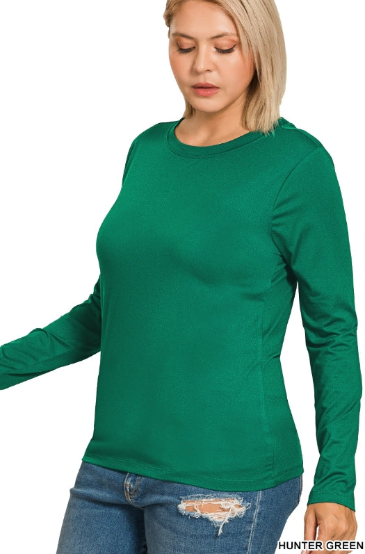 Plus long sleeve round neck tee