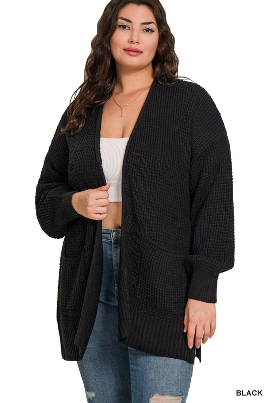 Plus waffle cardigan