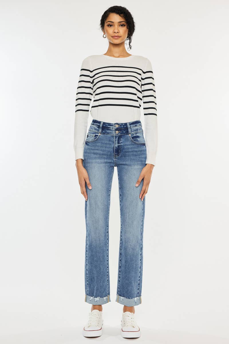OPEN PACK HIGH RISE SLIM STRAIGHT JENAS-KC20023M: MEDIUM / 0/23
