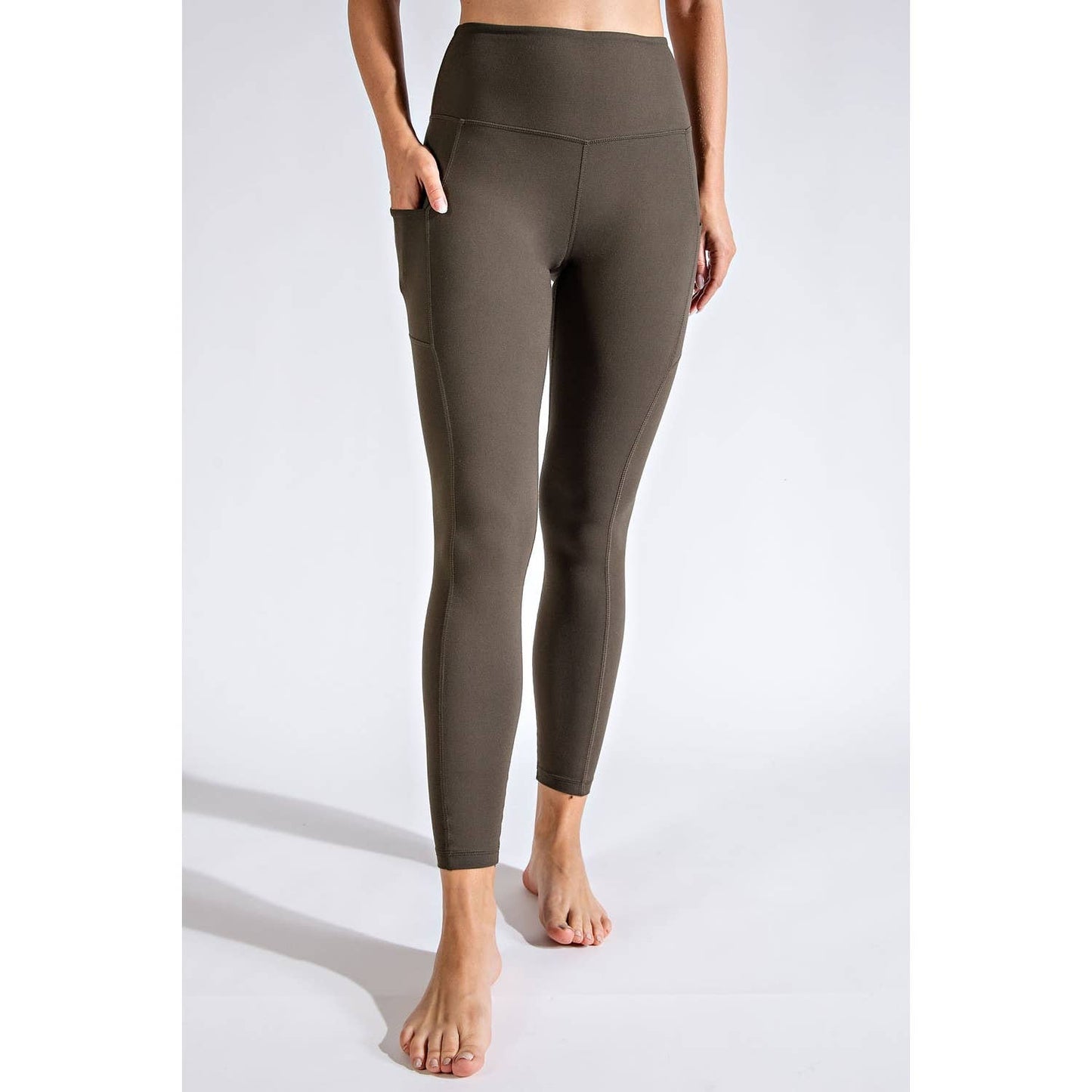BUTTER BASIC LEGGING WITH POCKETS: Dusty Blue / S-M-L(2-2-2)