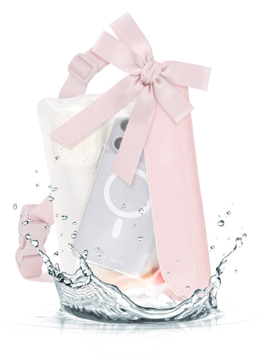 Case-Mate Waterproof Phone Belt Bag: Ballet Pink Bow