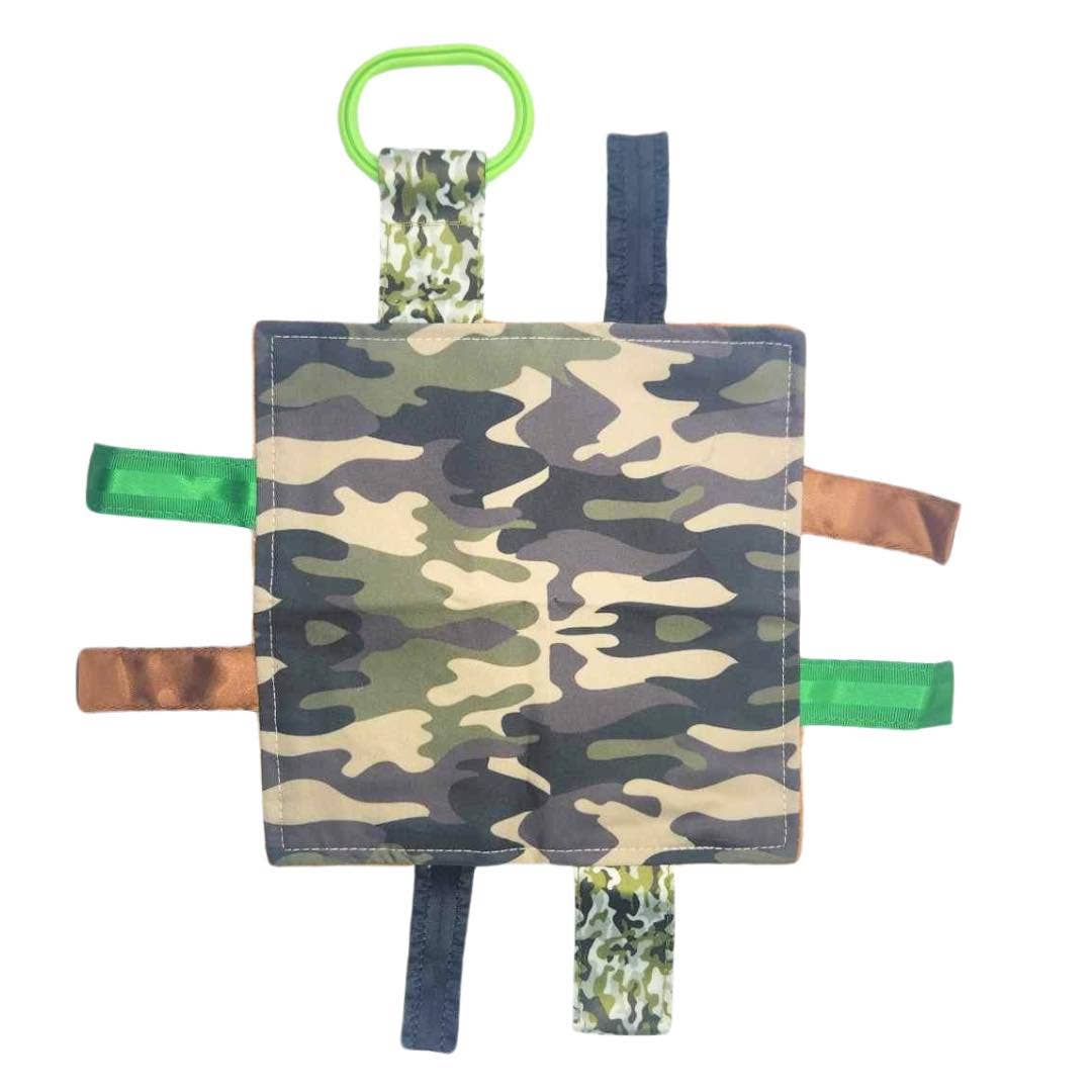 Army Camouflage Military Crinkle Tag Square Lovey 8"x8"