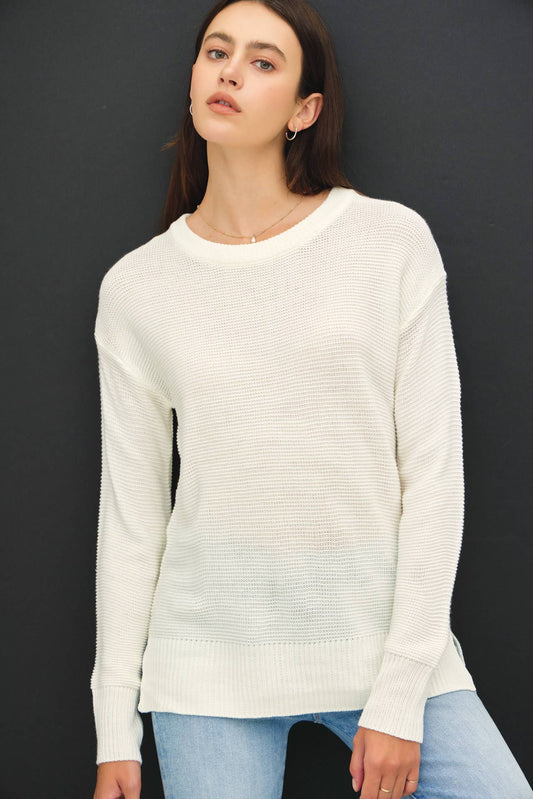 ROUND NECK BOYFRIEND SWEATER