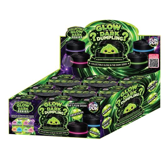 Fun Doh Glow In Dark Mystery Dumpling Squishy Black Basket