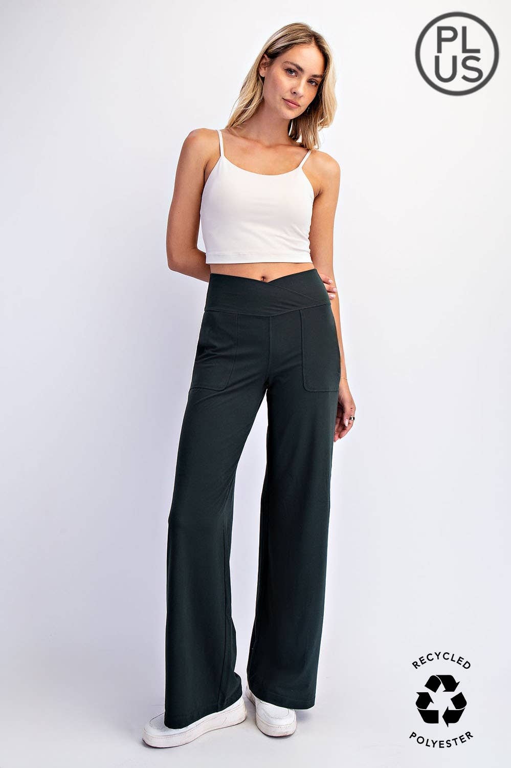 PLUS SIZE BUTTER V WAIST WIDE PANT
