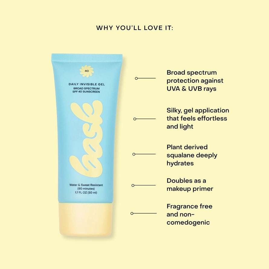 Bask Spf 40 Daily Invisible Gel Face Sunscreen