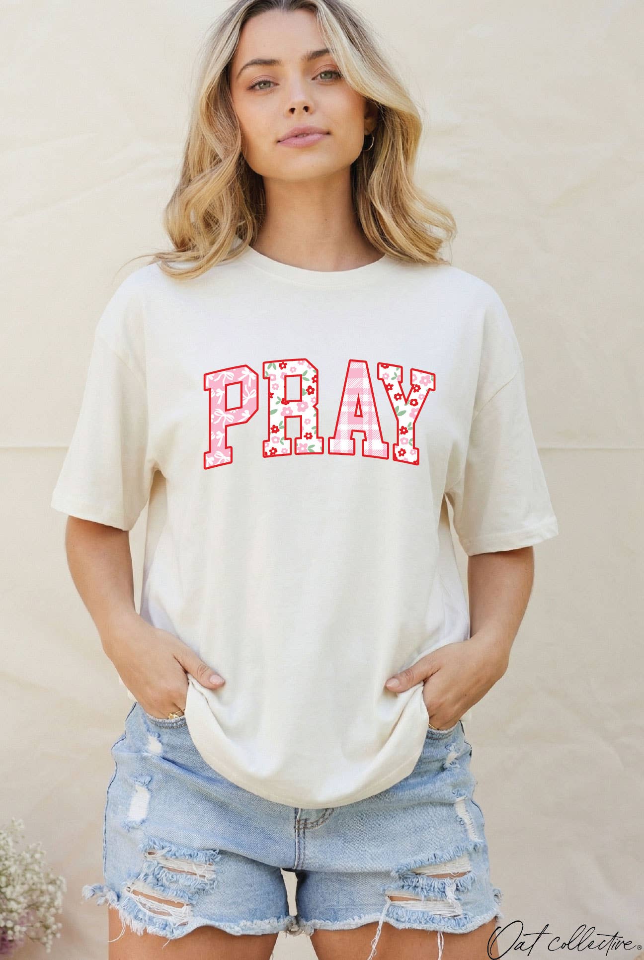 PRAY Graphic Top: FLAMINGO