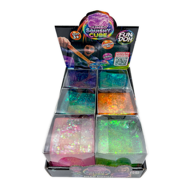 Fun Doh JUMBO Squishy Cube | Viral Assortment - 6/Display: Wholesale Price