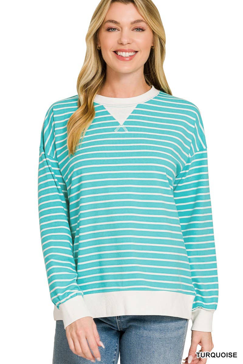 Striped Pullover: CANDY PINK / 2-2-2(S-M-L)